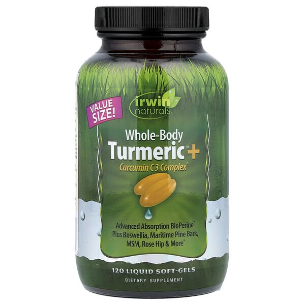 Irwin Naturals Whole-Body Turmeric™ + Curcumin C3 Complex®, 120 Liquid Soft-Gels