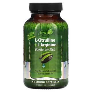 Irwin Naturals, L-citrulina + L-arginina, potenciador para hombres, 60 cápsulas blandas líquidas