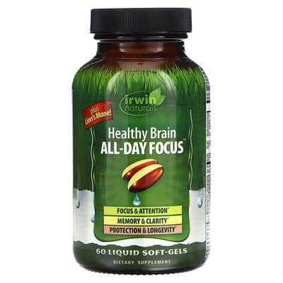 Irwin Naturals, Healthy Brain, All Day Focus, 60 Liquid Softgels