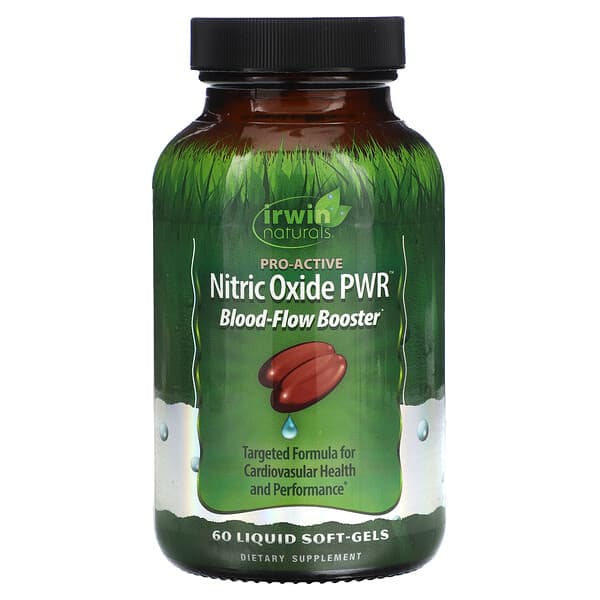 Irwin Naturals, Nitric Oxide PWR, BloodFlow Booster, 60 Liquid SoftGels