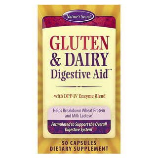 Nature's Secret, Gluten & Dairy Digestive Aid™, Gluten und Milchprodukte, 50 Kapseln