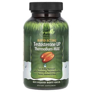 Irwin Naturals, Testosterone UP® de acción rápida, ThermoBurn-MAX, 60 cápsulas blandas con contenido líquido