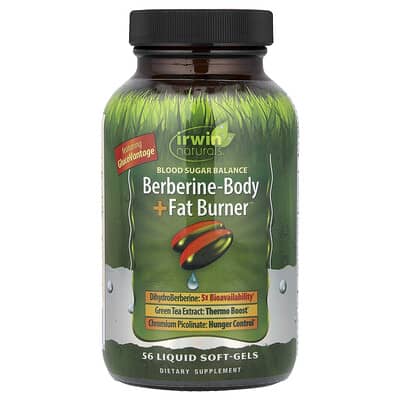 Irwin Naturals, Berberine-Body + Fat Burner, 56 Liquid Soft Gels