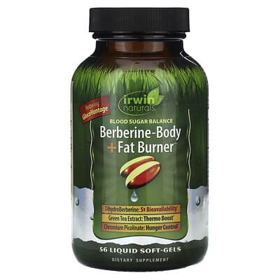 Irwin Naturals, Berberine-Body + Fat Burner, 56 Liquid Soft Gels