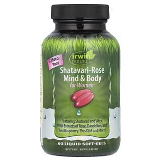 Irwin Naturals, Shatavari-Rose Mente e Corpo, Para Mulheres, 60 Cápsulas Softgel Líquidas