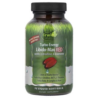 Irwin Naturals, Turbo-Energy, Libido-Max RED™ con L-citrulina y guaraná, 72 cápsulas blandas con contenido líquido