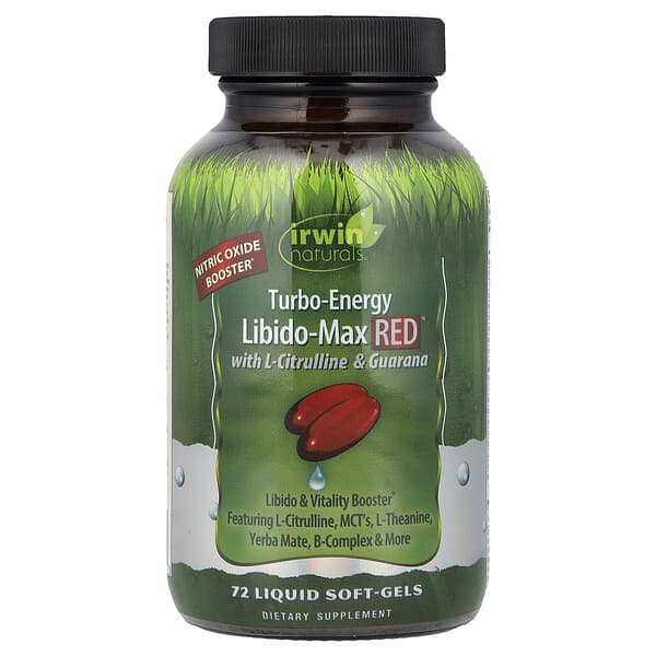 Turbo-Energy, Libido-Max RED™ With L-Citrulline & Guarana, 72 Liquid Soft-Gels