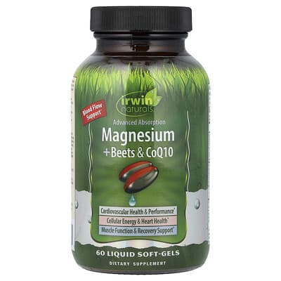 Irwin Naturals, Magnesium + Beets & CoQ10, 60 Liquid Soft-Gels
