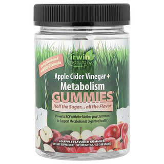 Irwin Naturals, Apple Cider Vinegar + Metabolism Gummies, Apple, 40 Gummies (500 mg per Gummy)