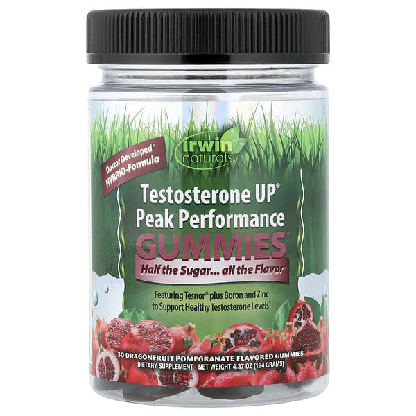 Irwin Naturals, Testosterone UP® Peak Performance Gummies, Dragonfruit Pomegranate, 30 Gummies