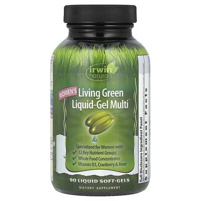 Irwin Naturals, Women's Green Living Liquid Gel Multinutrient®, 90 Liquid Softgels