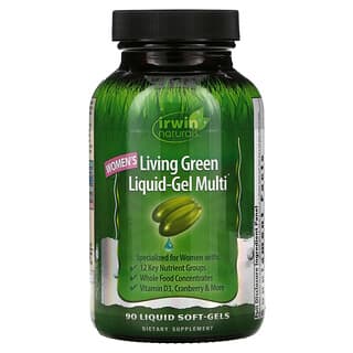 Irwin Naturals, Gel líquido Green Multi Women's Living, 90 perlas líquidas