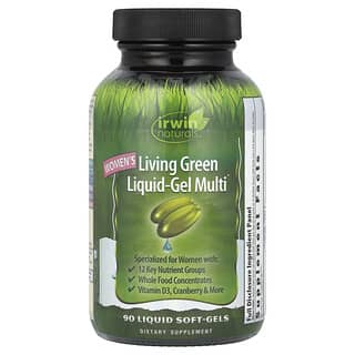 Irwin Naturals, Мультивитамины для женщин «Living Green», 90 гелевых капсул