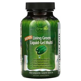 Irwin Naturals, Living Green Liquid Gel Multi para hombres, 90 Cápsulas de Gel Líquido