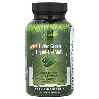 Irwin Naturals, Living Green Liquid-Gel Multi® para hombres, 90 cápsulas blandas líquidas