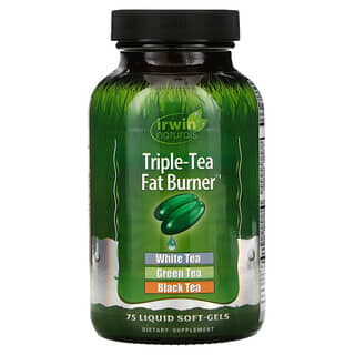 Irwin Naturals, Brûleur de graisse triple thé, 75 gélules liquides