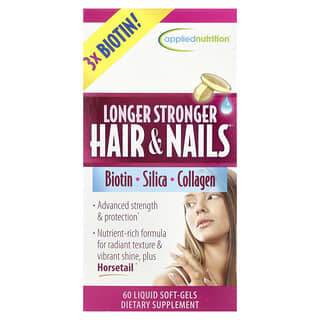 Applied Nutrition, Longer Stronger Hair & Nails, 60 capsule molli con contenuto liquido