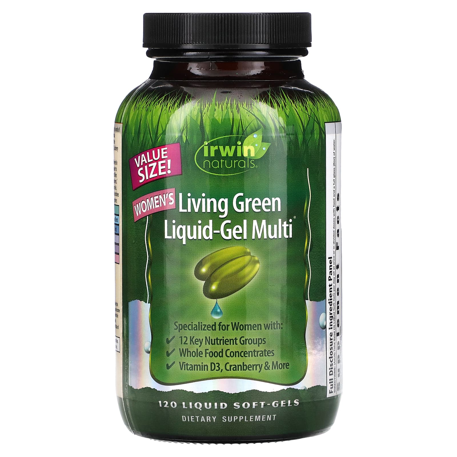 Irwin Naturals Women S Living Green Liquid Gel Multi 120 Liquid Soft Gels   30 