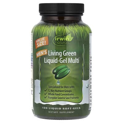 Irwin Naturals, Men's Living Green Liquid-Gel Multi, 120 Liquid Softgels