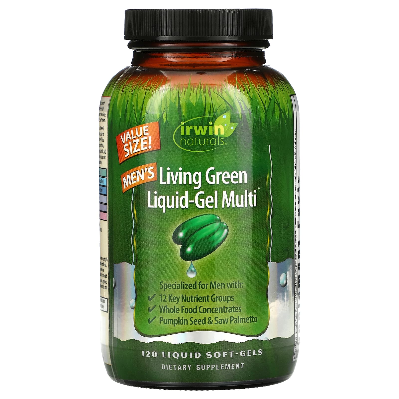 Irwin Naturals Men S Living Green Liquid Gel Multi 120 Liquid Soft Gels   9 