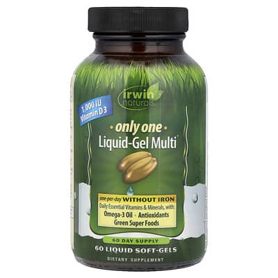 Irwin Naturals, Only One, Liquid-Gel Multi®, Without Iron, 60 Liquid Soft-Gels