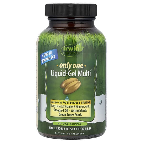 Irwin Naturals Only One, Liquid-Gel Multi®, Without Iron, 60 Liquid Soft-Gels