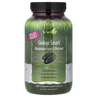 Irwin Naturals, Ginkgo Smart®, Maximum Focus & Memory, 120 Liquid Soft-Gels