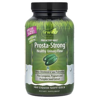 Irwin Naturals, Pro-Active Male, Prosta-Strong®, Pour un bon flux urinaire, 180 capsules liquides à enveloppe molle