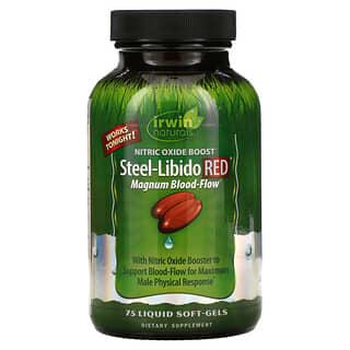 Irwin Naturals, Steel-Libido Red, Blood-Flow, 75 мягких желатиновых капсул с жидкостью