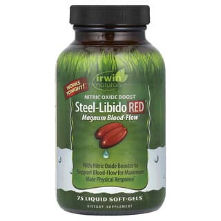 Irwin Naturals, Steel-Libido Red, Blood-Flow, 75 мягких желатиновых капсул с жидкостью