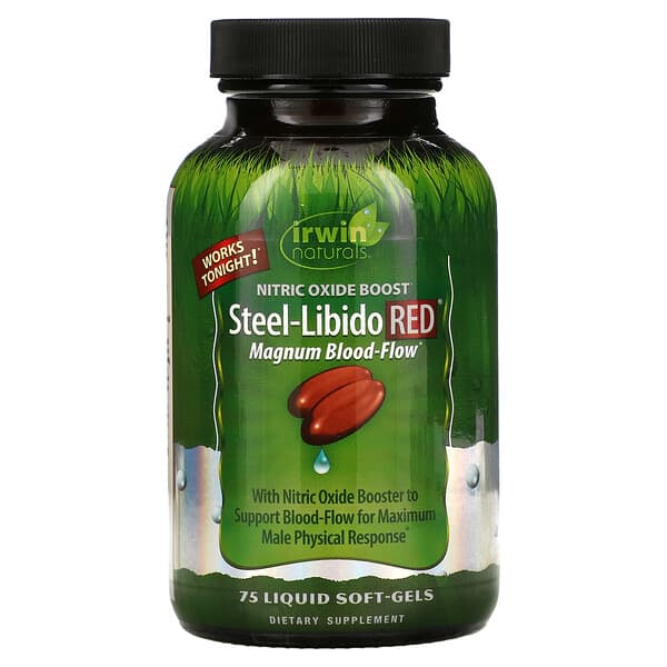 Irwin Naturals, Steel-Libido Red, Magnum Blood-Flow, 75 Liquid Soft-Gels