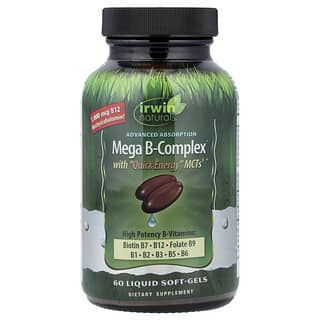 Irwin Naturals, Mega B Complex с СЦТ Quick Energy, 60 мягких желатиновых капсул с жидкостью