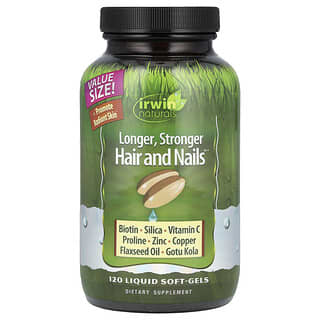 Irwin Naturals, Healthy Skin &amp; Hair Plus Nails, 120 мягких желатиновых капсул с жидкостью