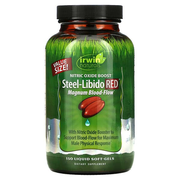 Irwin Naturals, Steel-Libido 紅色陽剛慾望，增加血流，150 粒液體軟凝膠