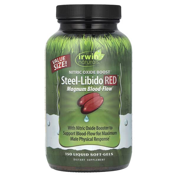 Steel-Libido Red®, Magnum Blood-Flow, 150 Liquid Soft-Gels