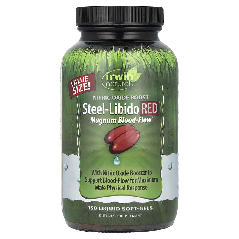 l carnitina libido Steel-Libido Red, Magnífico Flujo Sanguíneo, 150 Cápsulas Líquidas  Gelificadas