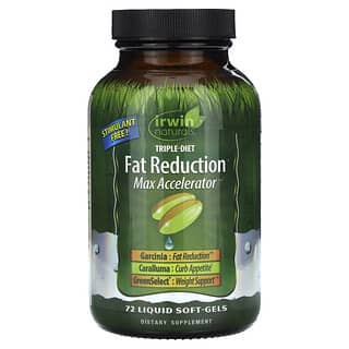 Irwin Naturals, Fat Reduction, три інгредієнти для зниження ваги з максимальним прискорювачем, 72 капсули з рідким вмістом