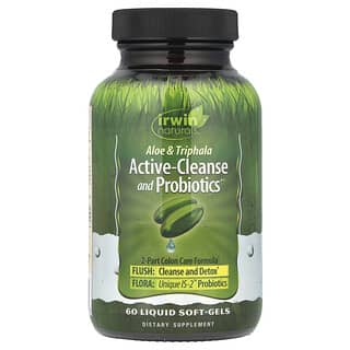 Irwin Naturals, Aloe & Triphala Active-Cleans and Probiotics, 60 течни меки гелчета