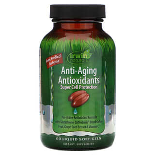 Irwin Naturals, مكافحة الشيخوخة  و مضادات الأكسدة، 60  كبسولة جيلاتينية سائلة قابلة للمضغ