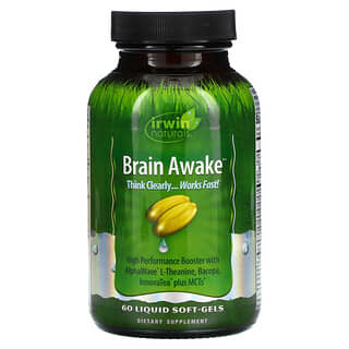 Irwin Naturals, Brain Awake, unterstützt die Hirnfunktion, 60 weich-flüssige Gelkapseln