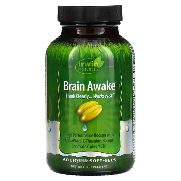 Irwin Naturals, Brain Awake、液状ソフトジェル60粒