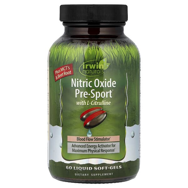 Irwin Naturals Nitric Oxide Pre-Sport® with L-Citrulline, 60 Liquid Soft-Gels
