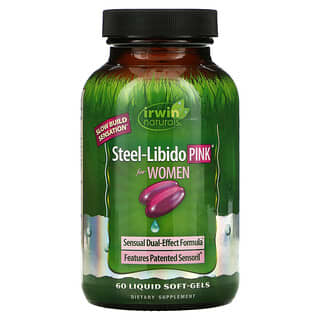 Irwin Naturals, Steel-Libido, Rose, Pour femmes, 60 gélules au coeur liquide
