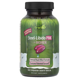 Irwin Naturals, Steel-Libido, Pembe, Kadınlar İçin, 60 Sıvı Yumuşak Jel