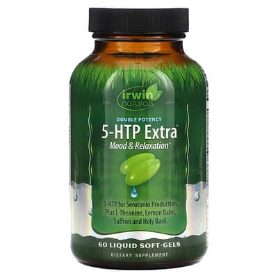 Irwin Naturals, Double Potency, 5-HTP Extra®, 60 Liquid Soft-Gels