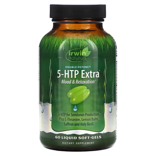 Irwin Naturals, ダブル 効力、 5-HTP エクストラ、 液体ソフトジェル60粒