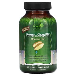 Irwin Naturals, Power to Sleep PM, Sans mélatonine, 50 gels souples liquides