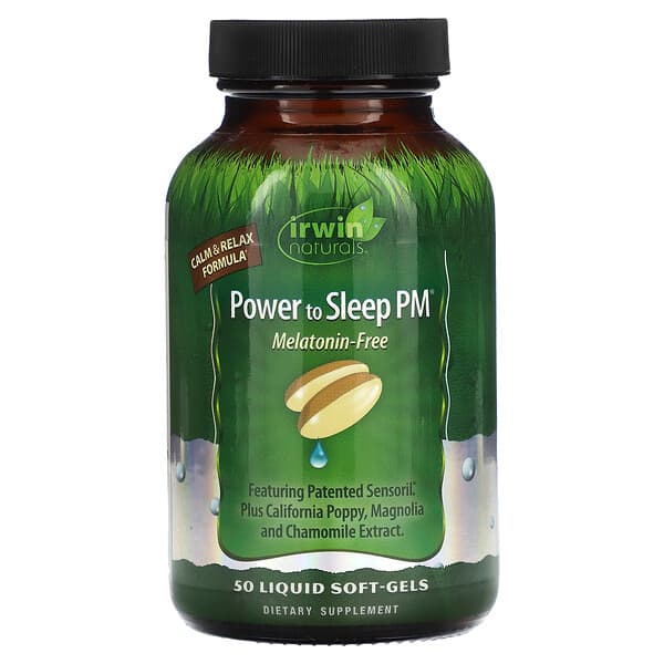 Irwin Naturals, Power to Sleep PM，無褪黑荷爾蒙，50 粒液體軟凝膠