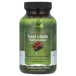 Irwin Naturals, Libido de acero, Testosterona alta, 75 cápsulas blandas líquidas