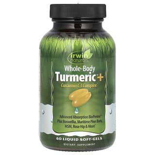Irwin Naturals, Whole-Body Turmeric + Curcumin C3 Complex, 60 Liquid Soft-Gels
